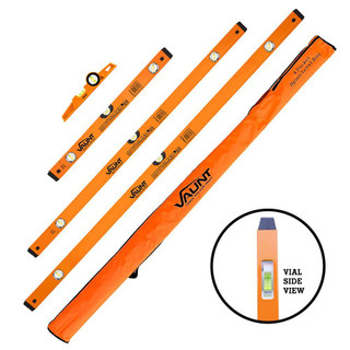 Vaunt 4 Piece Multi-View Box Beam Spirit Level Set with Case (250mm, 600mm, 1200mm & 1800mm)