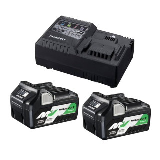 Hikoki 18V MV Starter Pack - 2x 2.5Ah 36V (5.0Ah 18V) Multivolt Batteries & UC18YSL3 Multivolt Fast Charger