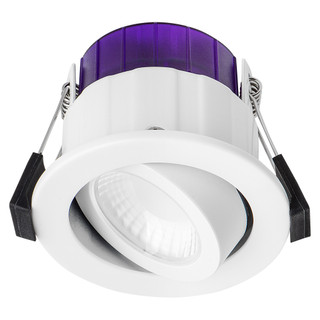 Luceco FType Ultra Adjustable Cylinder Fire Rated LED Downlight Dim2Warm & CCT White 4-6W 675/690Lm