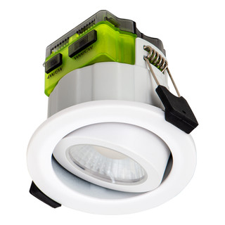 Luceco FType MK2 Adjustable Cylinder Fire Rated LED Downlight Dim2Warm & CCT White 4-6W 675/690Lm