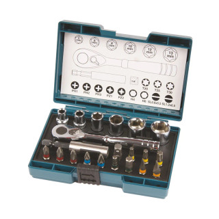 Makita B-54081 21 Piece Screw Bit & Ratchet Set Makita B-54081 21 Piece Screw Bit & Ratchet Set