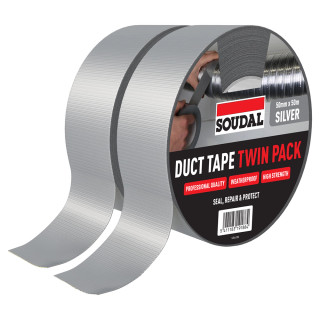 Soudal 50mm x 50m Silver Duct Tape - Pack of 2 Soudal 50mm x 50m Silver Duct Tape - Pack of 2