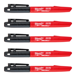 Milwaukee INKZALL Fine Point Marker - Black - Pack of 5 Milwaukee INKZALL Fine Point Marker - Black - Pack of 5
