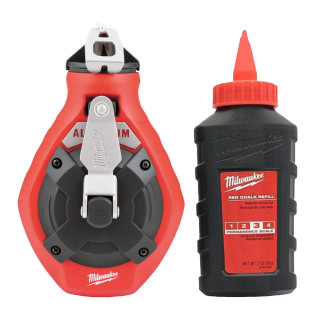 Milwaukee 30m Chalk Reel and Red Chalk - Fine Line Milwaukee 30m Chalk Reel and Red Chalk - Fine Line