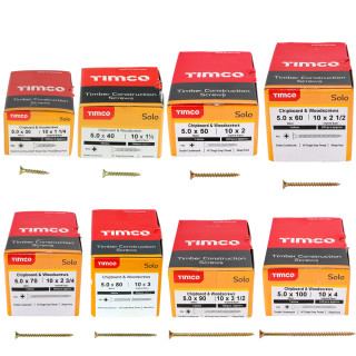 Timco 5.0mm Zinc Yellow Passivated Wood Screw Bundle - Pack of 1400 Timco 5.0mm Zinc Yellow Passivated Wood Screw Bundle - Pack of 1400