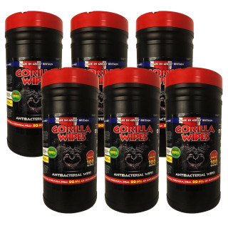 Gorilla Wipes Antibacterial Cleaning Wipes - Box of 6