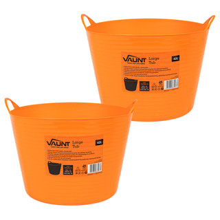 Vaunt Large 42L Plastic Tub - Pack of 2