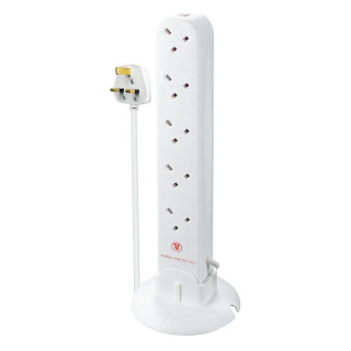 Masterplug 13A 10 Socket Surge Protected Power Tower