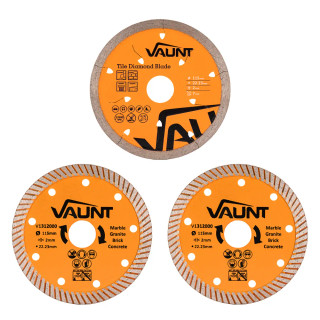 Vaunt General Purpose and Tile Diamond Blade Set 115mm - Pack of 3