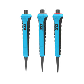 OX Pro 3 Piece Nail Punch with Grip OX Pro 3 Piece Nail Punch with Grip