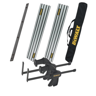 Dewalt Plunge Saw Accessory with 2x 1.5m Guide Rails, Connector Piece, Clamps & Carry Case