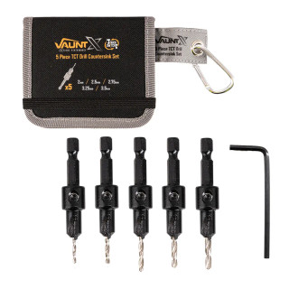 Vaunt X 5 Piece TCT Drill Countersink Set