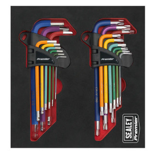 Sealey Premier 18 Piece Anti-Slip Long TRX-Star* & Ball-End Hex Key Set Sealey Premier 18 Piece Anti-Slip Long TRX-Star* & Ball-End Hex Key Set