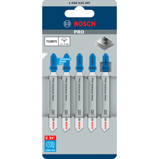 Bosch PRO T 118 EFS Stainless Steel Jigsaw Blades - Pack of 5 Bosch PRO T 118 EFS Stainless Steel Jigsaw Blades - Pack of 5