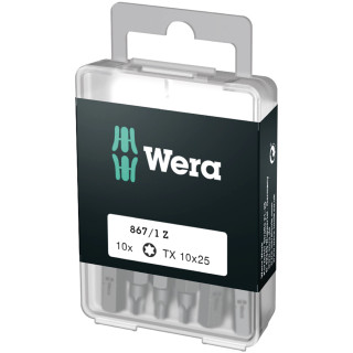 Wera 867/1 TX10 x 25mm DIY TORX bits - Pack of 10 Wera 867/1 TX10 x 25mm DIY TORX bits - Pack of 10