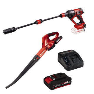 Einhell GE-CL 18 Li E 18V Leaf Blower & HYPRESSO 18/24 Li 18V Pressure Washer, 1x 2.0Ah Battery & Charger Einhell GE-CL 18 Li E 18V Leaf Blower & HYPRESSO 18/24 Li 18V Pressure Washer, 1x 2.0Ah Battery & Charger