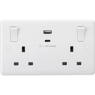 Knightsbridge CU9002 13A 2G SP Dual USB A+C Switched Socket