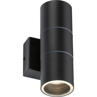 Knightsbridge OWALL02BK 230V IP54 GU10 Up and Down Wall Light - Black