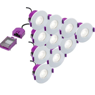 Knightsbridge SPKEVFS10 SpektroLED Evo Fixed Pack - Fire Rated IP65 Downlight - Pack of 10 Knightsbridge SPKEVFS10 SpektroLED Evo Fixed Pack - Fire Rated IP65 Downlight - Pack of 10
