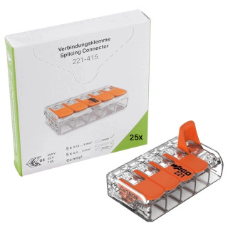 Wago 5Way Lever Connector - Pack of 25 Wago 5Way Lever Connector - Pack of 25