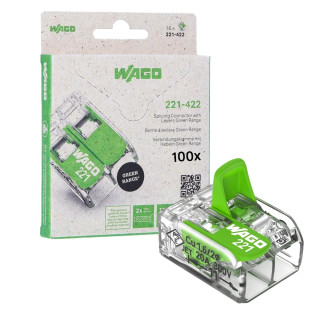 Wago 2Way Lever Connector (Green) - Pack of 100 Wago 2Way Lever Connector (Green) - Pack of 100