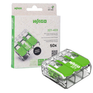 Wago 3Way Lever Connector (Green) - Pack of 50 Wago 3Way Lever Connector (Green) - Pack of 50