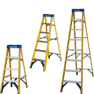 Werner 716 Series 4, 6, 8, Tread Fibreglass Stepladder Set