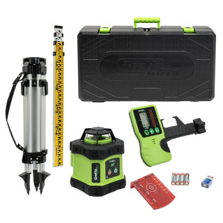 Grettz G60 Red Beam Rotary Laser, Tripod, Staff, Reciever & Case Grettz G60 Red Beam Rotary Laser, Tripod, Staff, Reciever & Case