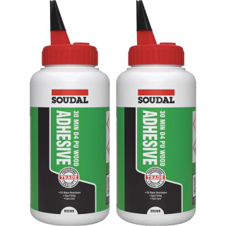 Soudal 30 Minute Wood Adhesive - Brown (750g) - Pack of 2 Soudal 30 Minute Wood Adhesive - Brown (750g) - Pack of 2
