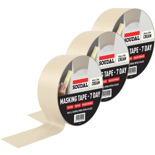 Soudal 7 Day Masking Tape - 48mm x 50m - Pack of 3
