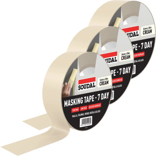 Soudal 7 Day Masking Tape - 36mm x 50m - Pack of 3