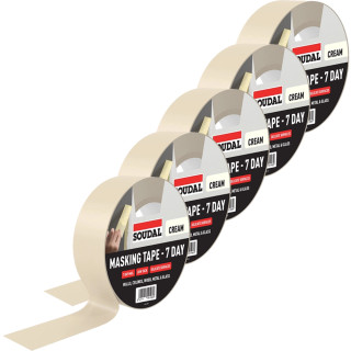 Soudal 7 Day Masking Tape - 24mm x 50m - Pack of 5
