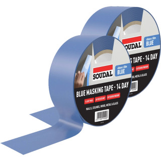 Soudal 14 Day Outdoor Blue Masking Tape - 48mm x 50m - Pack of 2