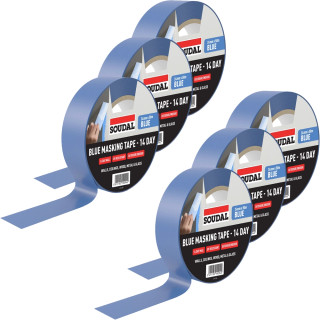 Soudal 14 Day Outdoor Blue Masking Tape - 24mm x 50m - Pack of 6