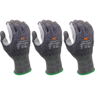 MCR Tornado Aura Split Leather Palm Cut F Work Gloves - Pack of 3 MCR Tornado Aura Split Leather Palm Cut F Work Gloves - Pack of 3