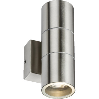 Knightsbridge 230V IP54 GU10 Up and Down Wall Light - Brushed Chrome