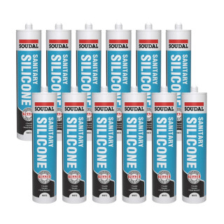 Soudal Trade Sanitary Silicone - Brilliant White (290ml) - Pack of 12 Soudal Trade Sanitary Silicone - Brilliant White (290ml) - Pack of 12