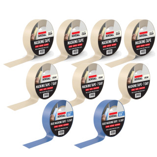 Soudal 9 Piece 24mm x 50m Masking Tape Bundle