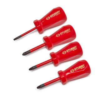 CK 4 Piece Stubby VDE Slim Screwdriver Set