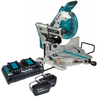 Makita DLS110Z 36V (Twin 18V) 260mm Brushless Slide Compound Mitre Saw, 2x 12.0Ah Batteries & Dual Port Battery Charger Makita DLS110Z 36V (Twin 18V) 260mm Brushless Slide Compound Mitre Saw, 2x 12.0Ah Batteries & Dual Port Battery Charger