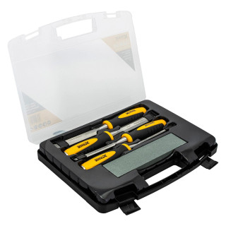 XTrade 4 Piece Chisel & Sharpening Stone Set XTrade 4 Piece Chisel & Sharpening Stone Set