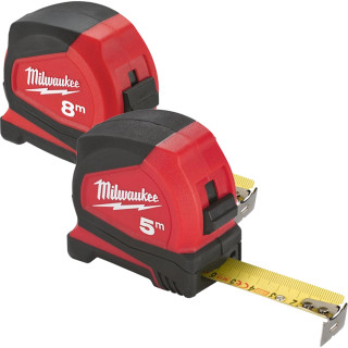Milwaukee 2 Piece Pro Compact Tape Measures (5m/16ft & 8m/26ft) Milwaukee 2 Piece Pro Compact Tape Measures (5m/16ft & 8m/26ft)