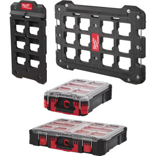 Milwaukee 4 Piece PACKOUT Workshop Racking & Organiser Case Set Milwaukee 4 Piece PACKOUT Workshop Racking & Organiser Case Set