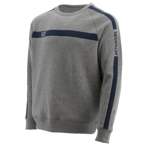 Caterpillar Icon Stripe Sweatshirt - Heather Grey image