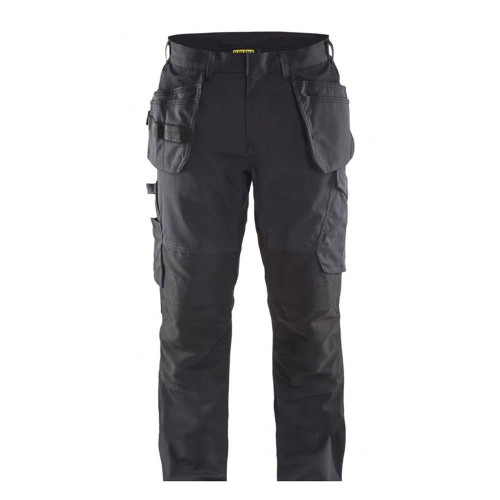 Blaklader Service Trousers with Stretch & Nail Pockets - Black/Dark Grey image