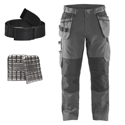 Blaklader Service Trouser with Stretch and Nail pockets Kit - Mid Grey/Black image