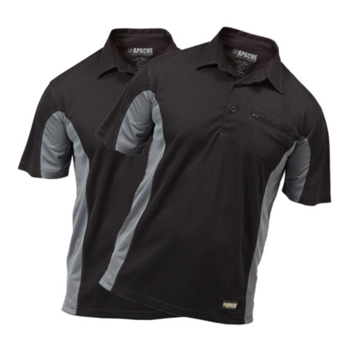 Apache Dry Max Polo Shirt Pack of 2 - Black/Grey image