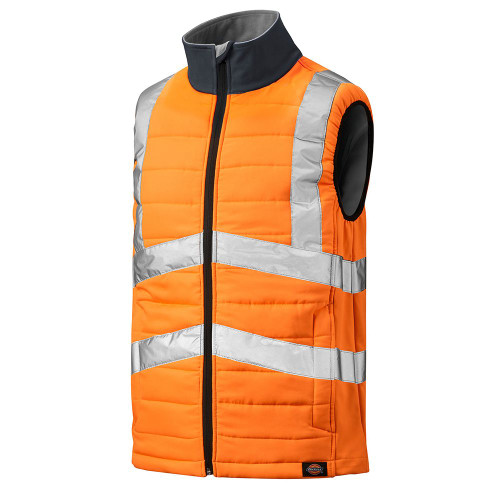 Dickies Hi Vis Loudon Gilet - Orange/Navy image