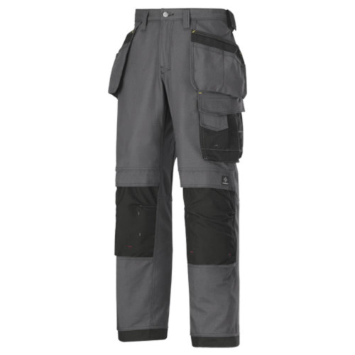 Snickers Canvas+ Trousers With Holster Pockets (Grey/Black) image
