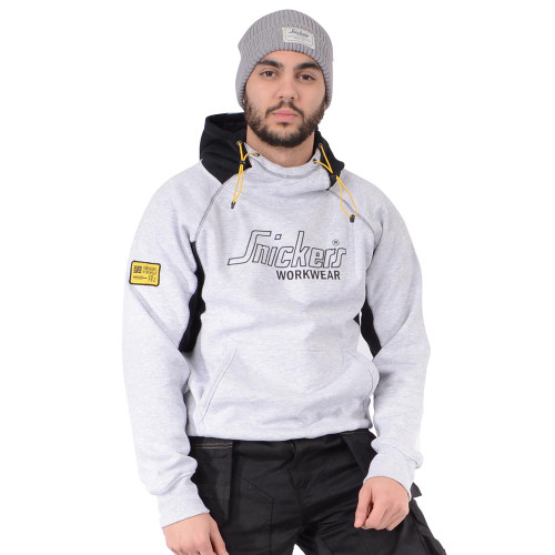 Snickers High Neck Logo Hoodie - Grey